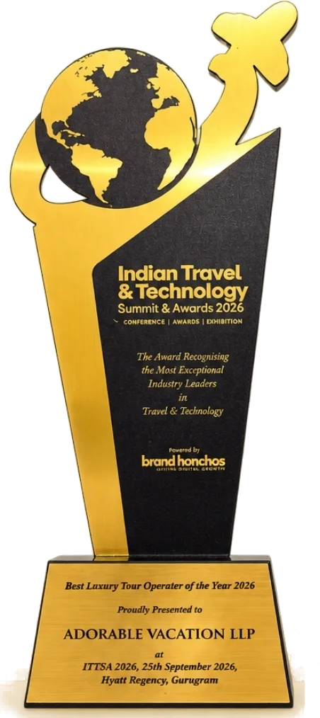 ITTSA 2026 Award Trophy - Best Luxury Tour Operator of the Year - Adorable Vacation LLP